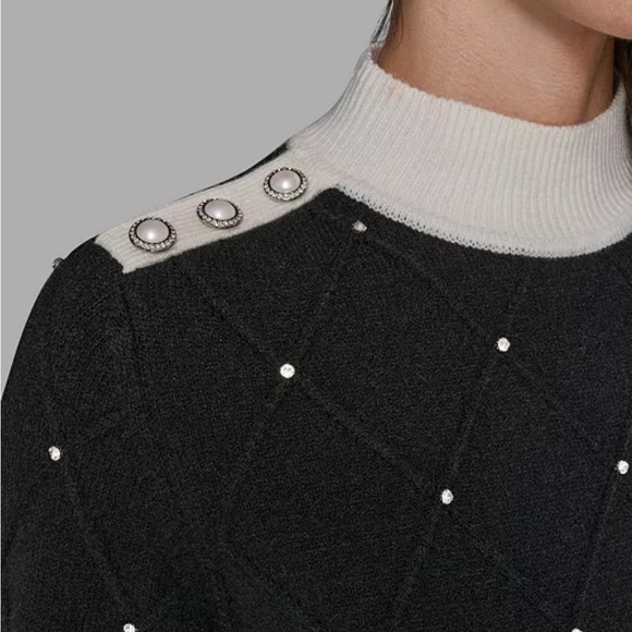 KARL LAGERFELD PARIS
Women's Mock Neck Long Sleeve Sweater - Picture 3 of 6